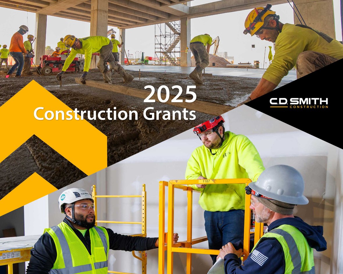 CD Smith Construction Crews and Superintendent on Wisconsin Construction Sites with headline for 2025 construction grants