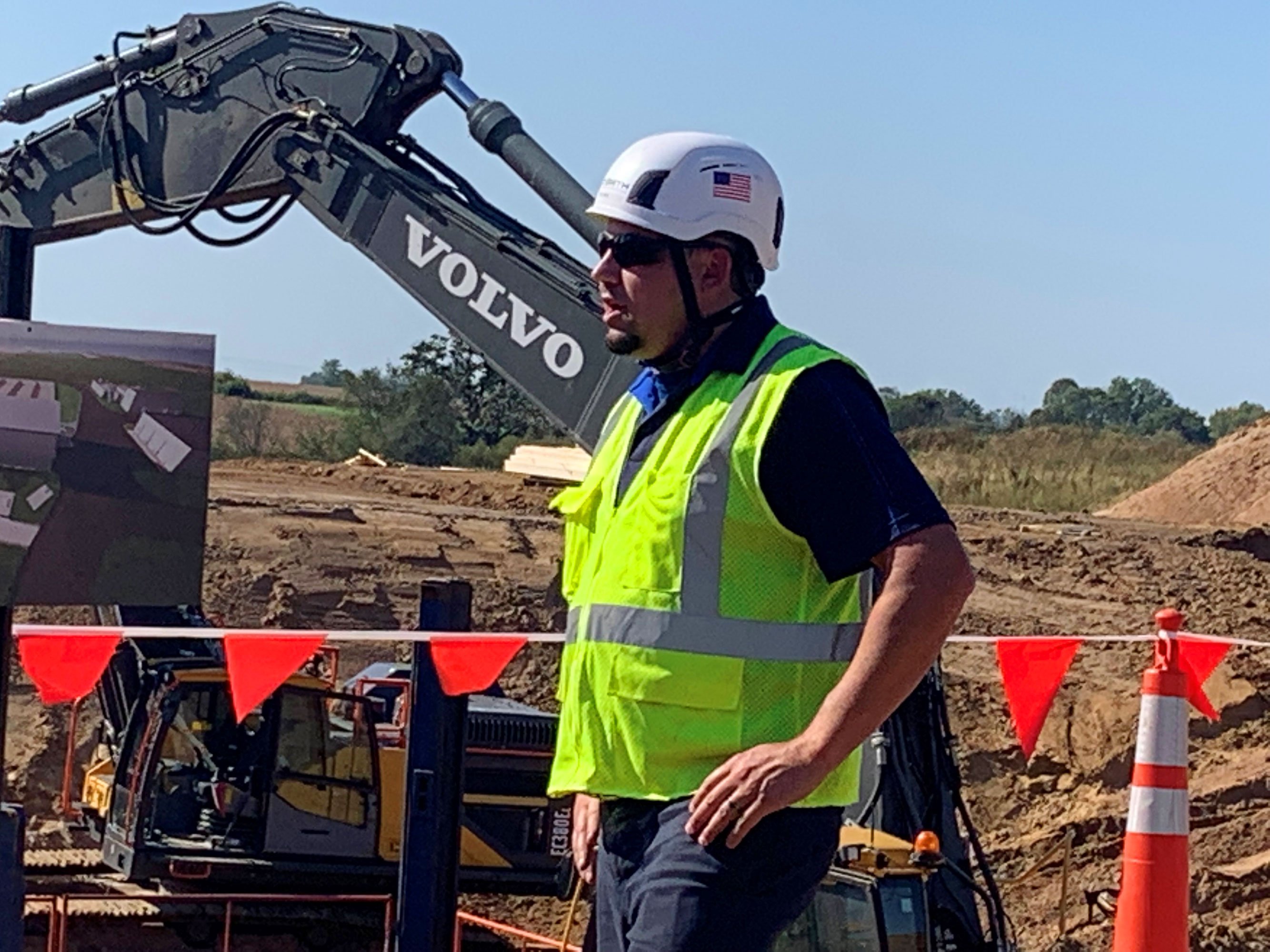 Government officials, business leaders & the C.D. Smith Construction project team celebrate the Mondovi Wastewater Treatment Plant facility groundbreaking.