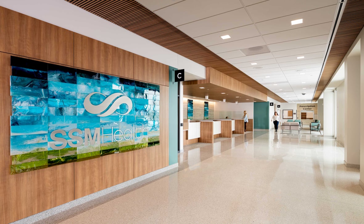 Interior hallway of SSM Health Dean Medical Group and Fond du Lac Regional Clinic built by C.D. Smith Construction