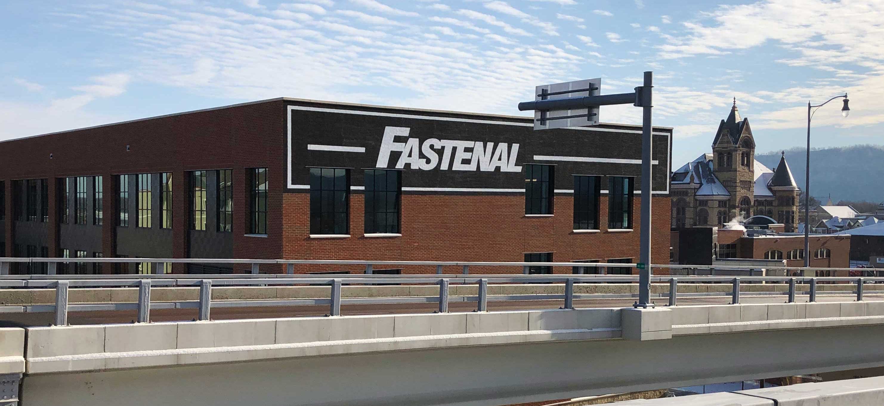C.D. Smith Construction Manager for Fastenal Corporate Office Mass Timber Building Exterior view from highway