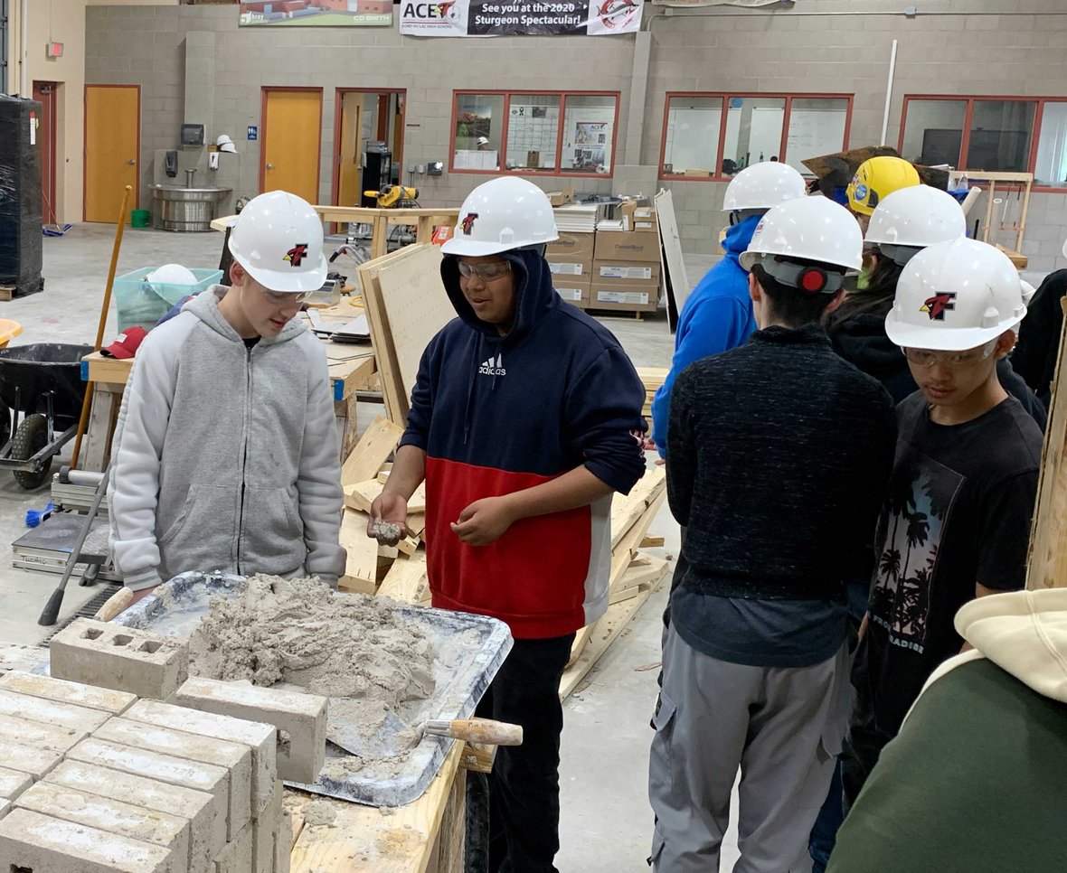 01 Masonry Week event at Fond du Lac high school ACE Academy with CD Smith Construction mentors and academic instructors for students-IMG_4132