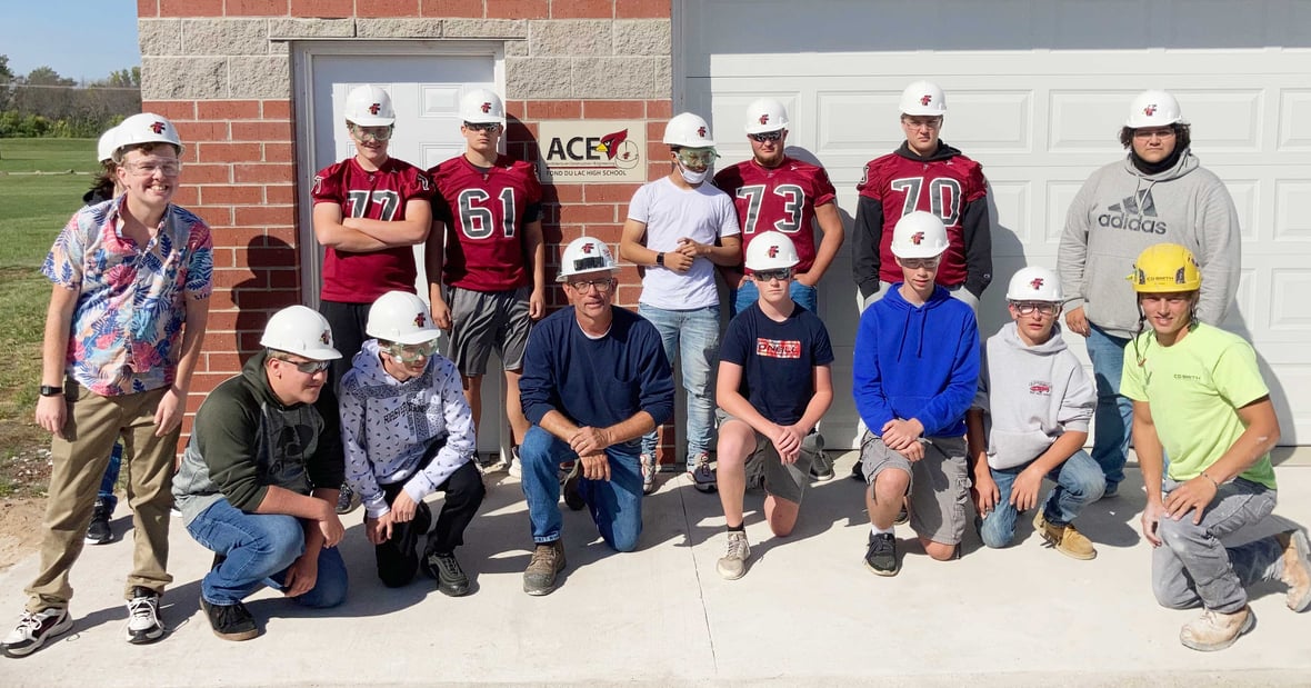 ACE students pose with their C.D. Smith Construction field mentors