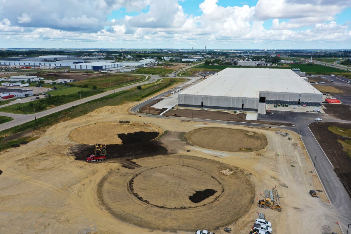 Aerial drone footage of Sub-Zero manufacturing construction project courtesy of McAninch Corp with CD Smith 
