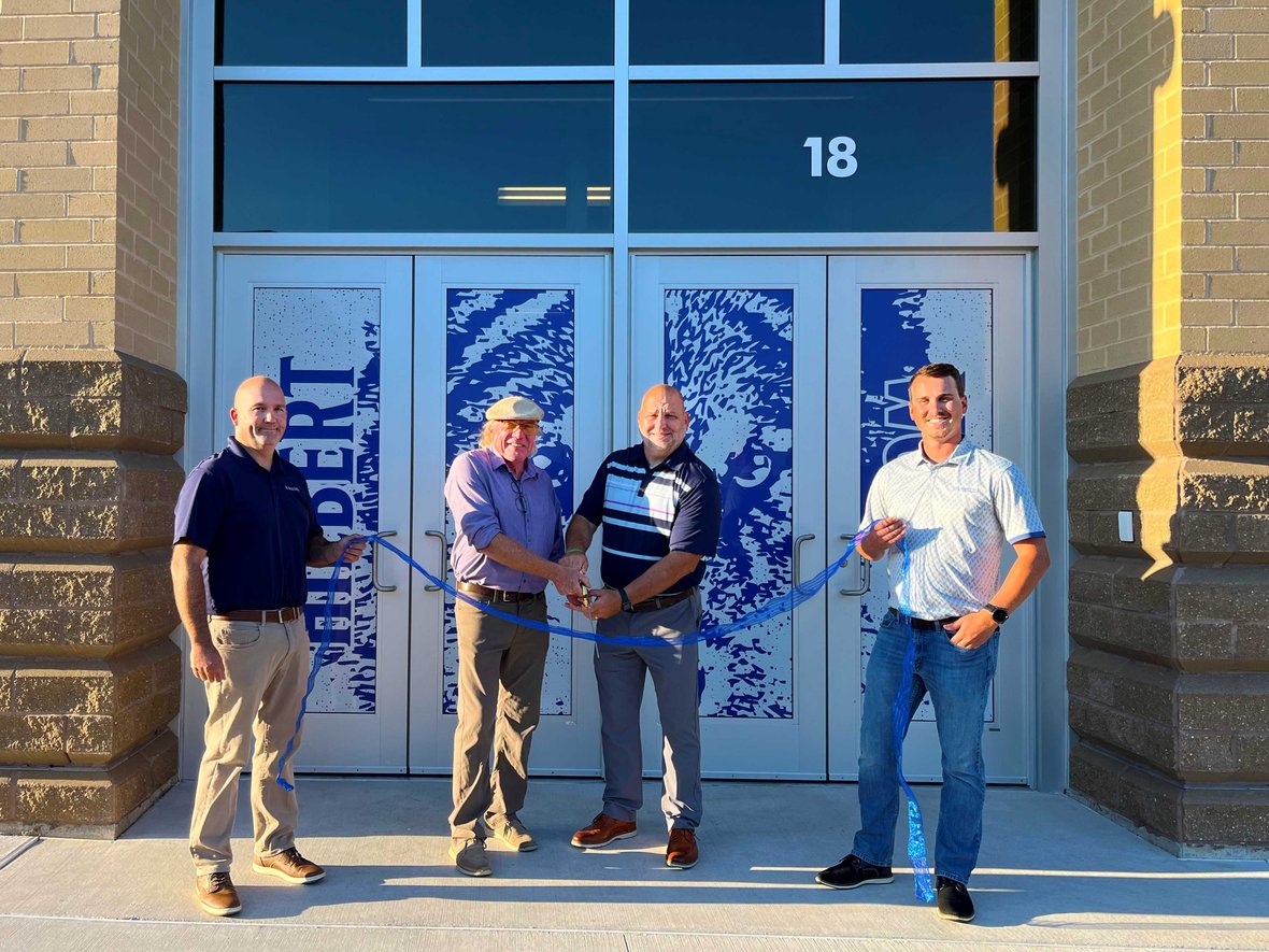 Ribbon cutting ceremony with cd smith construction for renovations and addition projects at Hilbert School District Wisconsin