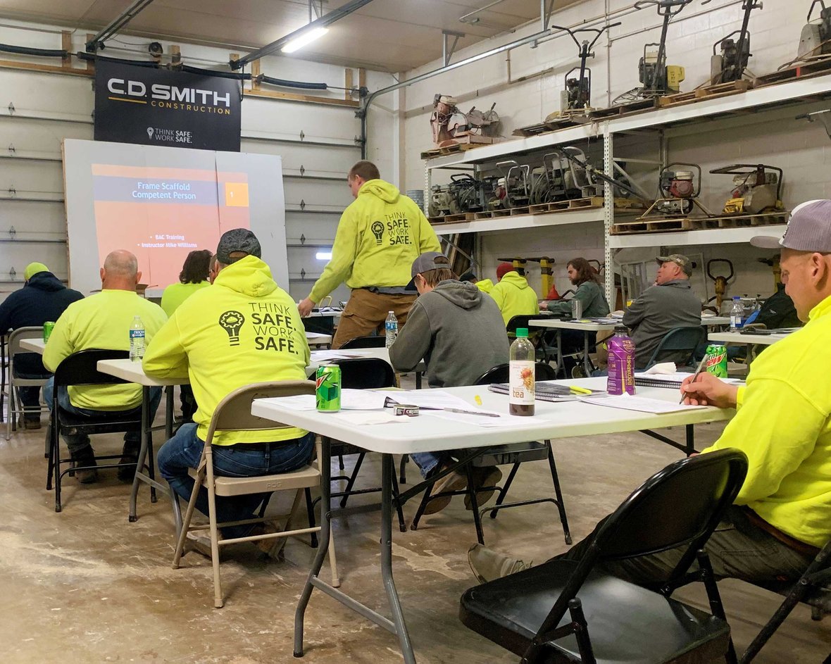 C.D. Smith Construction workers attending a Safety Days presentation