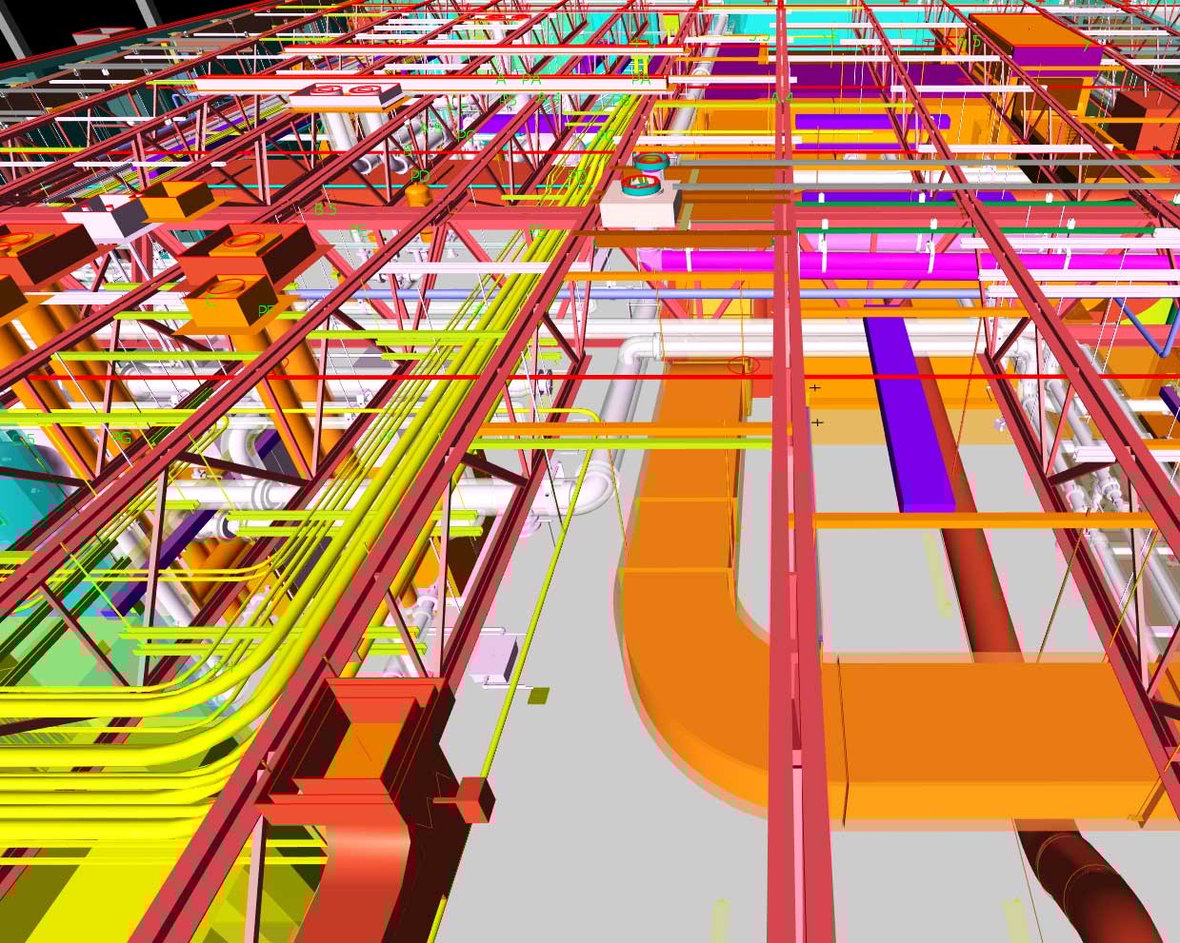 Virtual Design & Construction (VDC) Building Information Model (BIM) by C.D. Smith Construction as-built coordination models with MEP views