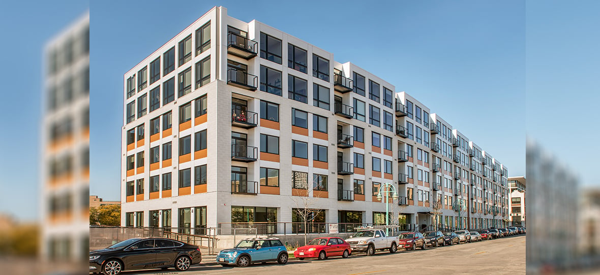 C.D. Smith Construction Manager built DoMUS apartments high-end housing in Milwaukee's Historic Third Ward & RiverWalk.