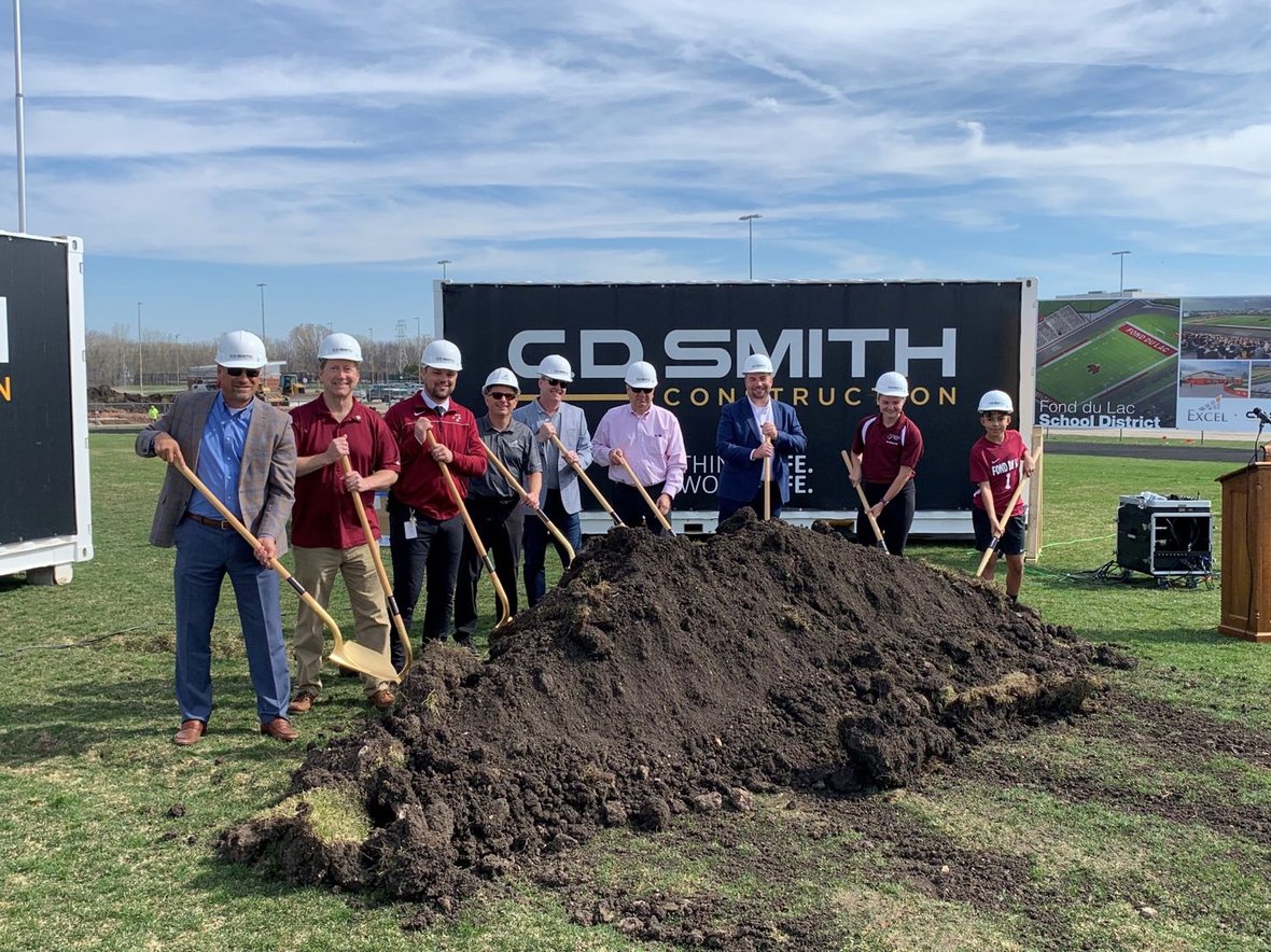 03 Fond du Lac School District Groundbreaking Cardinal Athletic Stadium with CD Smith Construction