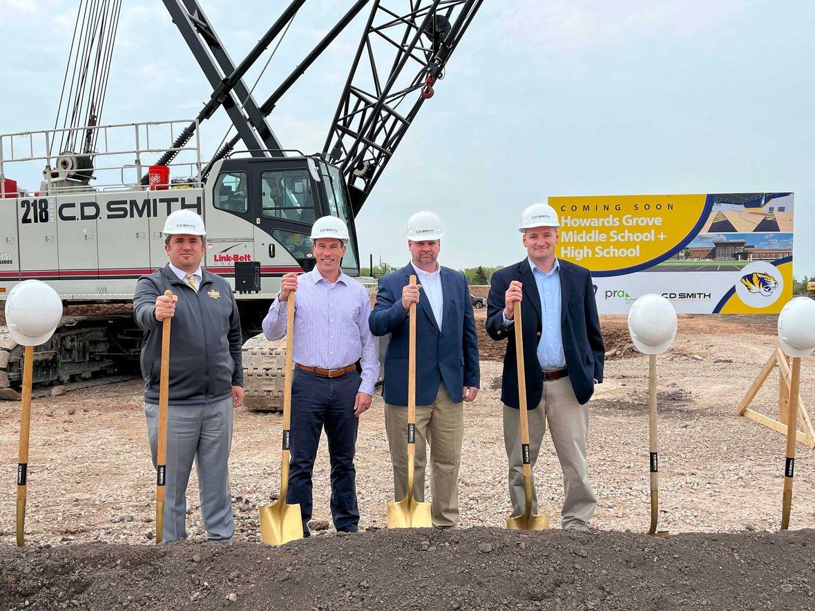 School Board Members at Howards Grove School District Groundbreaking Project with CD Smith Construction