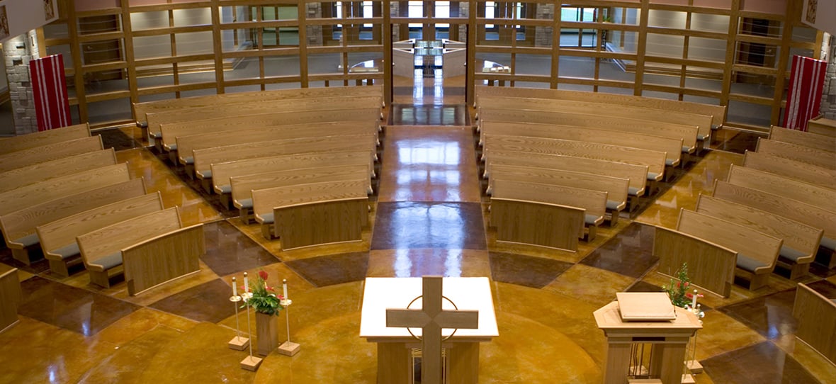 Constructed by C.D. Smith, Shepherd of the Hills Church and School effectively consolidates four local parishes. The facility accommodates the demand for increased worship space and the parish’s need for modernization. Its 500-seat worship area, parish ofﬁces and K - 8 school centralize the functions of the parish, making it more accessible for the parishioners.