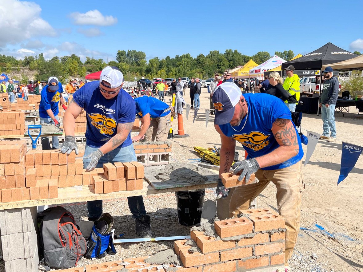 CD Smith Construction Skilled Trades Masonry Team competing at Wisconsin Regional Competition