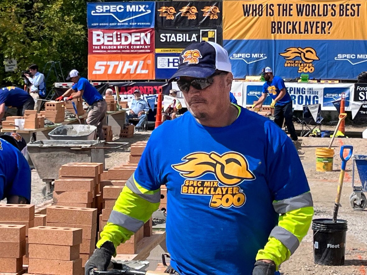 CD Smith Construction Skilled Trades Masonry Team Member competing at Wisconsin Regional Competition