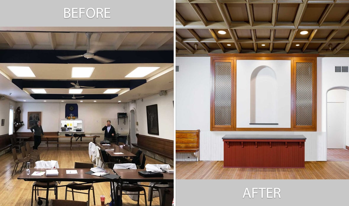 Before & After St. Francis Monastery Renovation and Addition in Milwaukee Wisconsin - C.D. Smith Construction Project