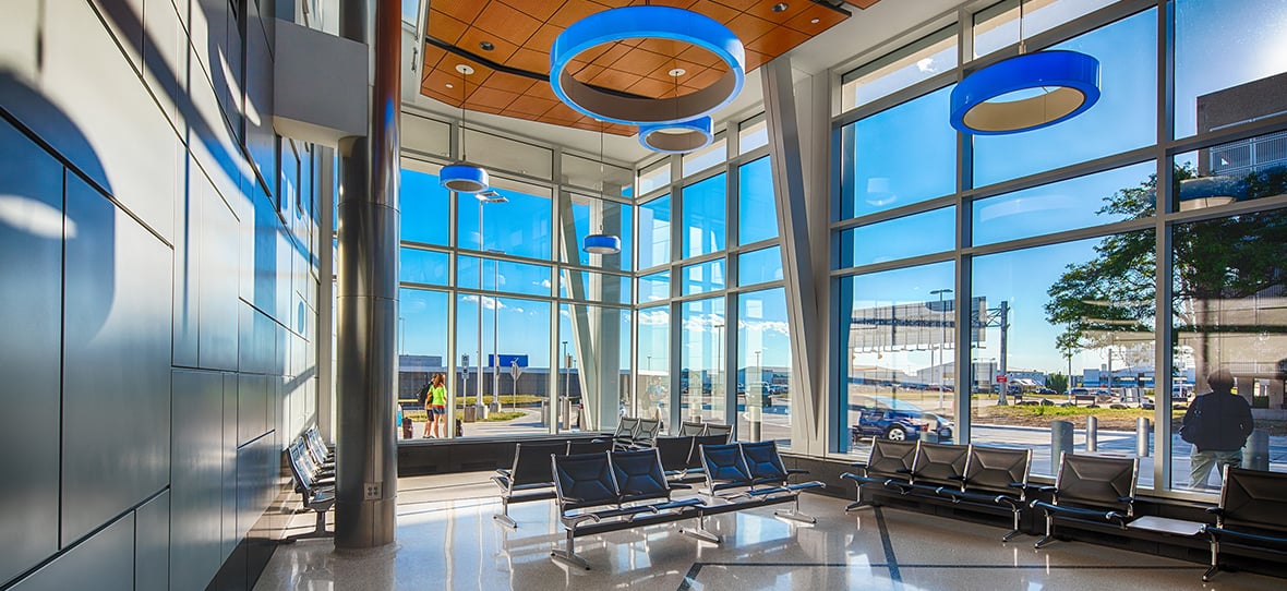 The General Mitchell International Airport Baggage Claim project was a phased deconstruction and reconstruction of a new baggage claim building, mezzanine offices, and lower level mechanical and carousel equipment space that was completed by C.D. Smith. This project was LEED cerftified, due to its green roof and its energy efficient design.