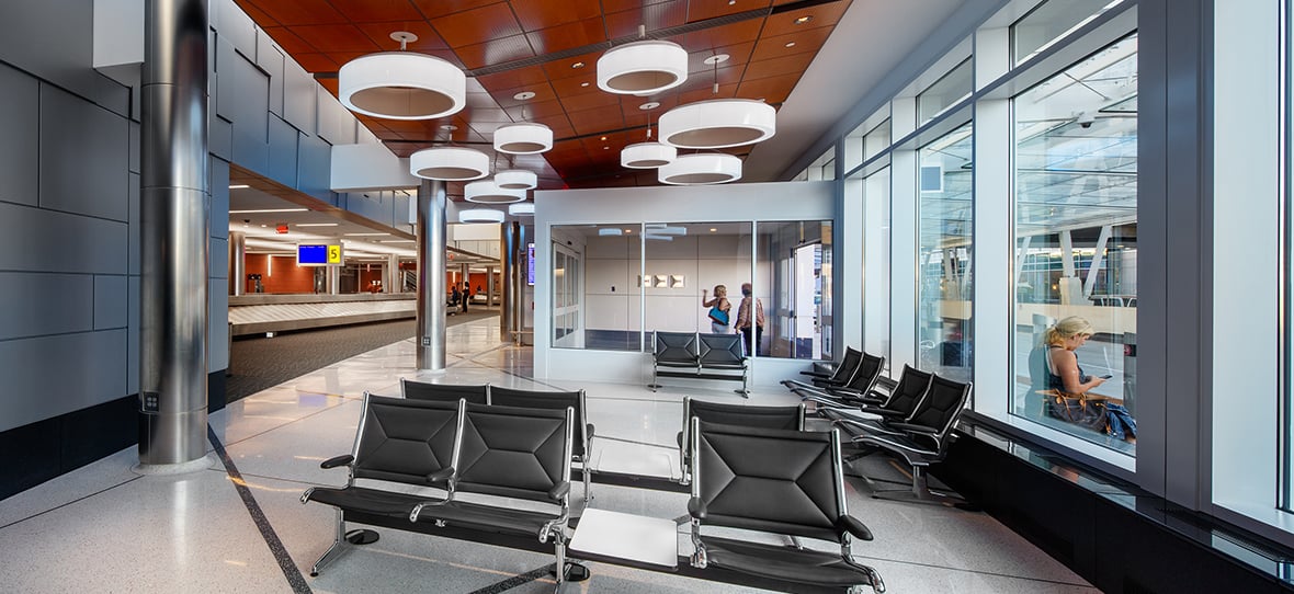 The General Mitchell International Airport Baggage Claim project was a phased deconstruction and reconstruction of a new baggage claim building, mezzanine offices, and lower level mechanical and carousel equipment space that was completed by C.D. Smith. This project was LEED cerftified, due to its green roof and its energy efficient design.