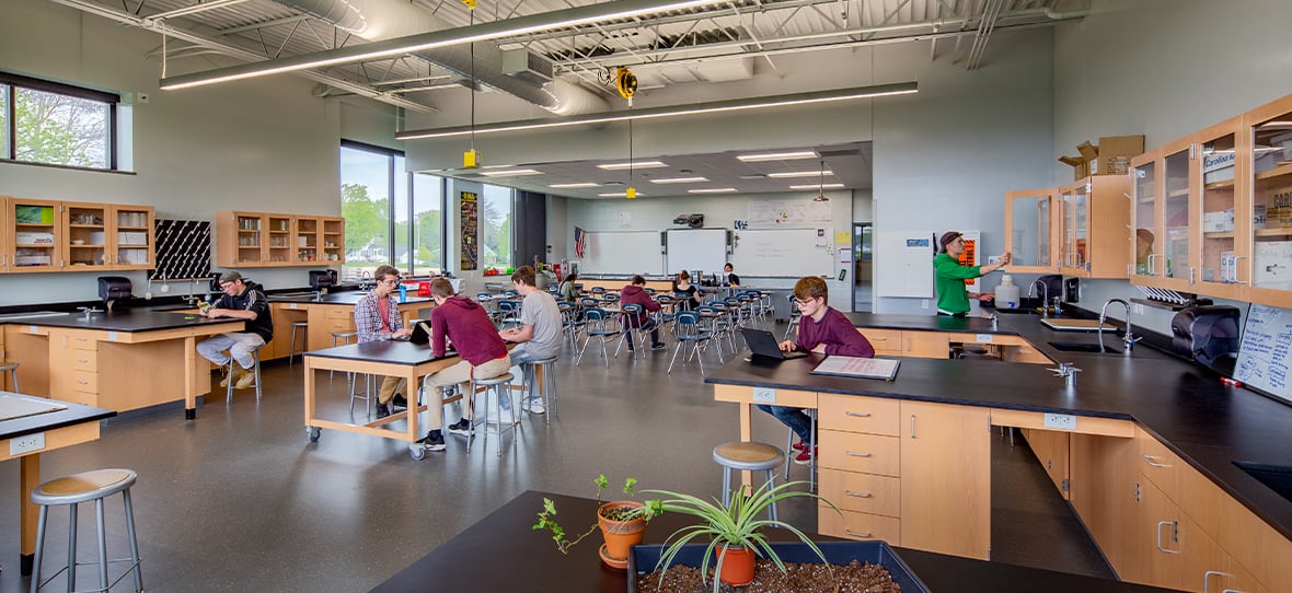 Port Washington-Saukville School District hired C.D. Smith Construction Manager modern school builder with Bray Architects.