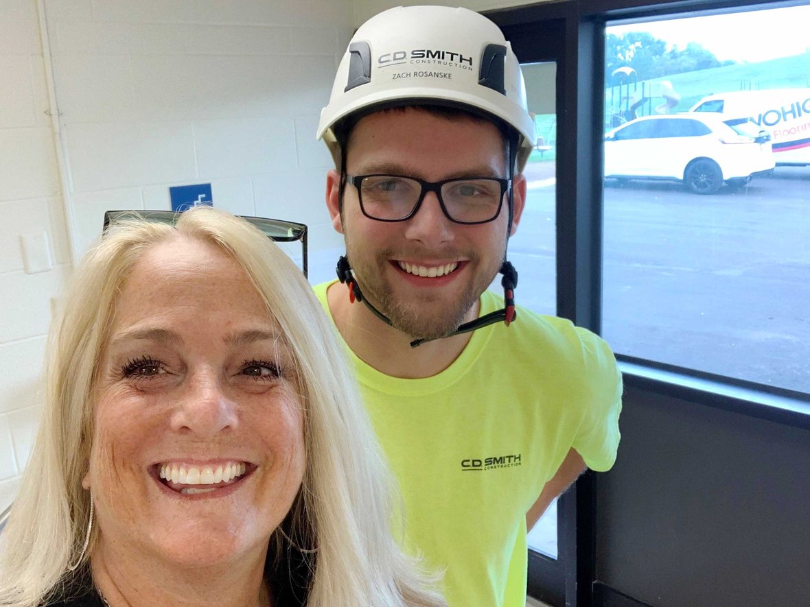 C.D. Smith Construction Project Manager Zach Rosanske and Sr. Marketing Specialist Molly Haack