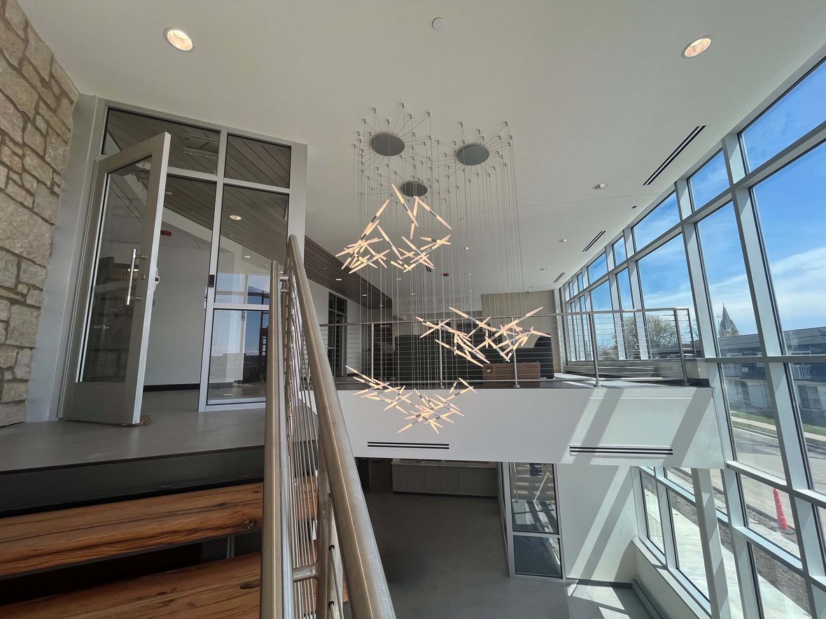 Office or meeting room within the Kewaskum Government Center, constructed for multi-use civic operations.