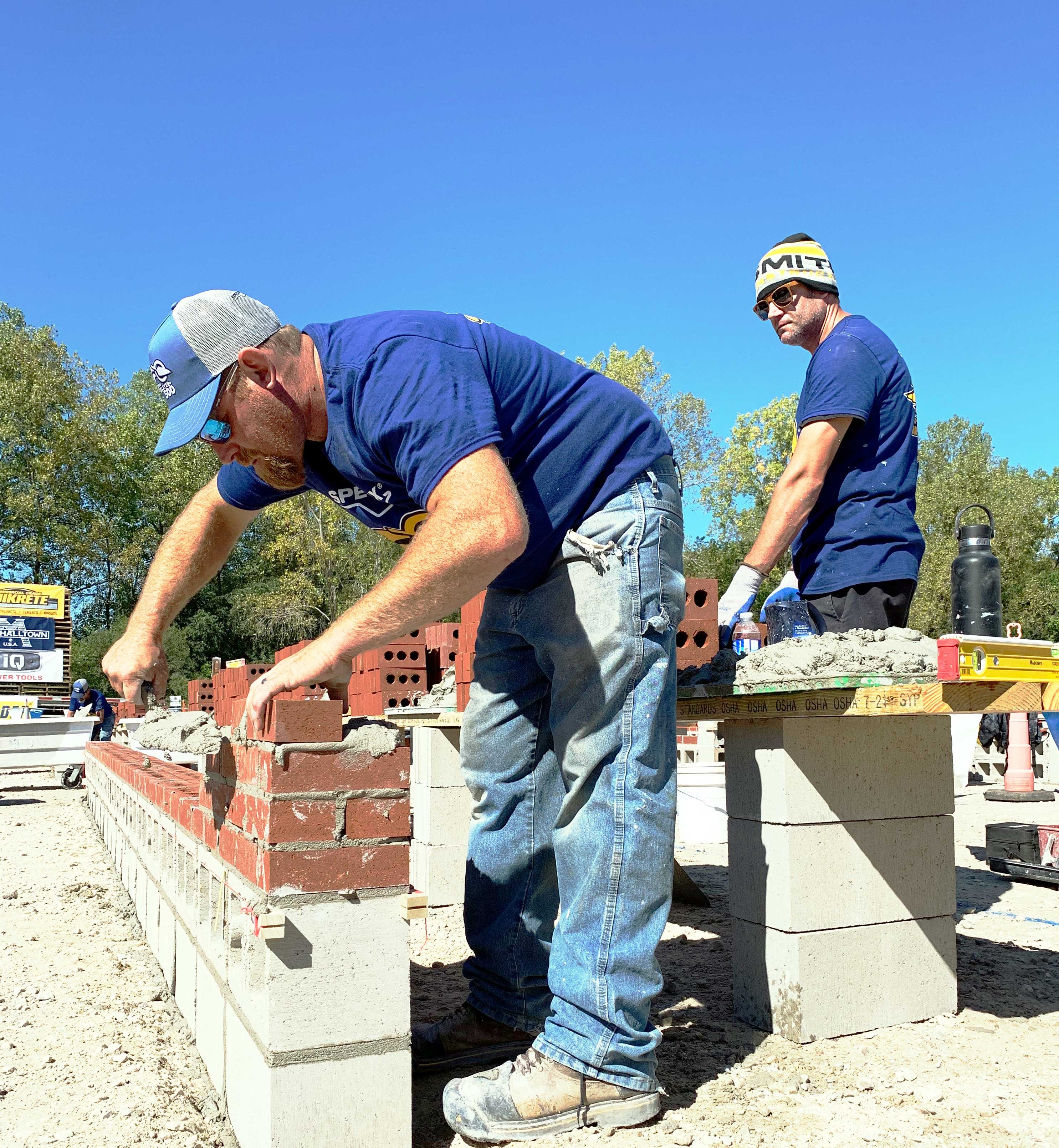 Two C.D. Smith Masonry Construction Teams competed in the 2021 SPEC MIX BRICKLAYER 500 Regional Series at Fond du Lac Stone 