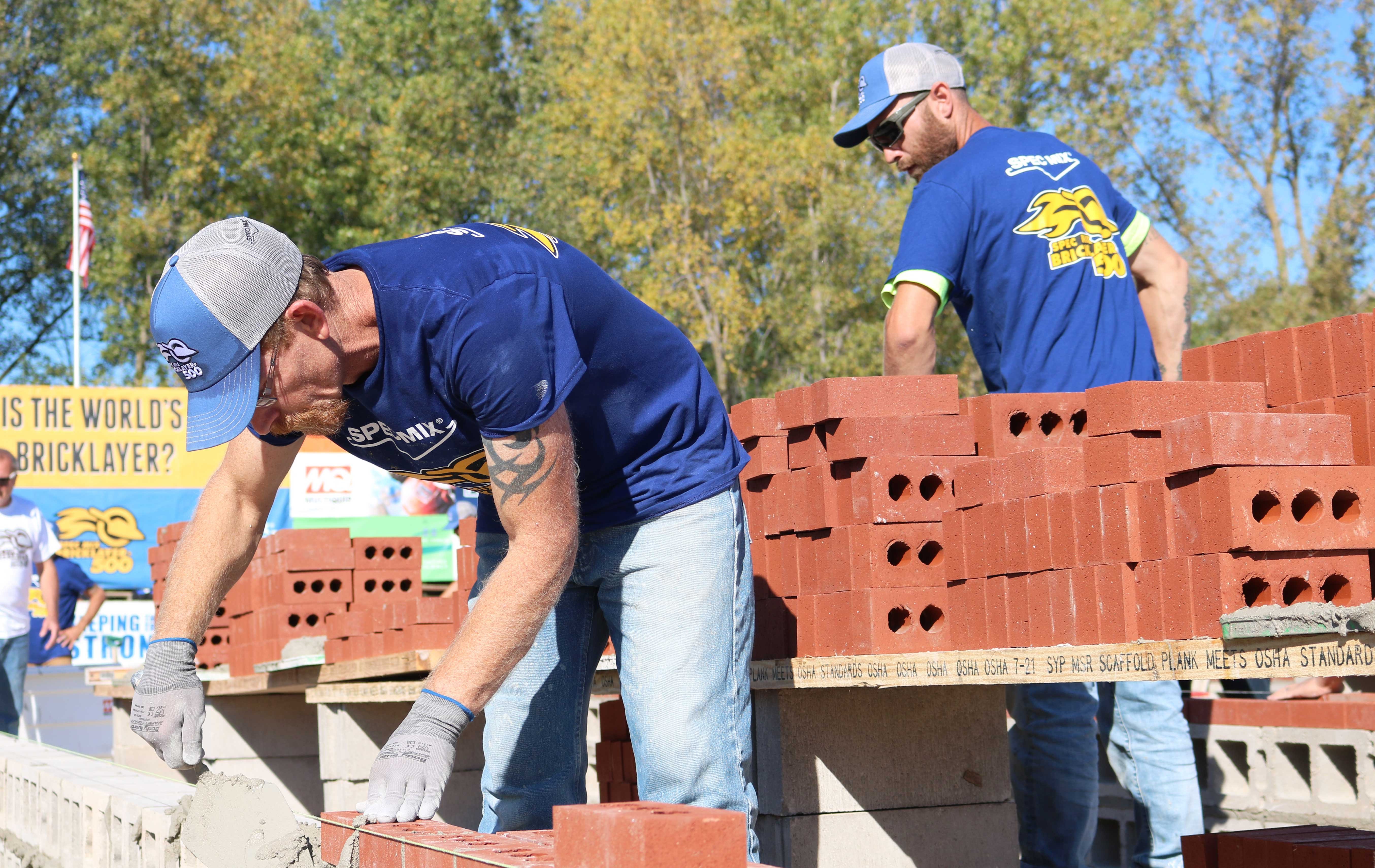 Two C.D. Smith Masonry Construction Teams competed in the 2021 SPEC MIX BRICKLAYER 500 Regional Series at Fond du Lac Stone 