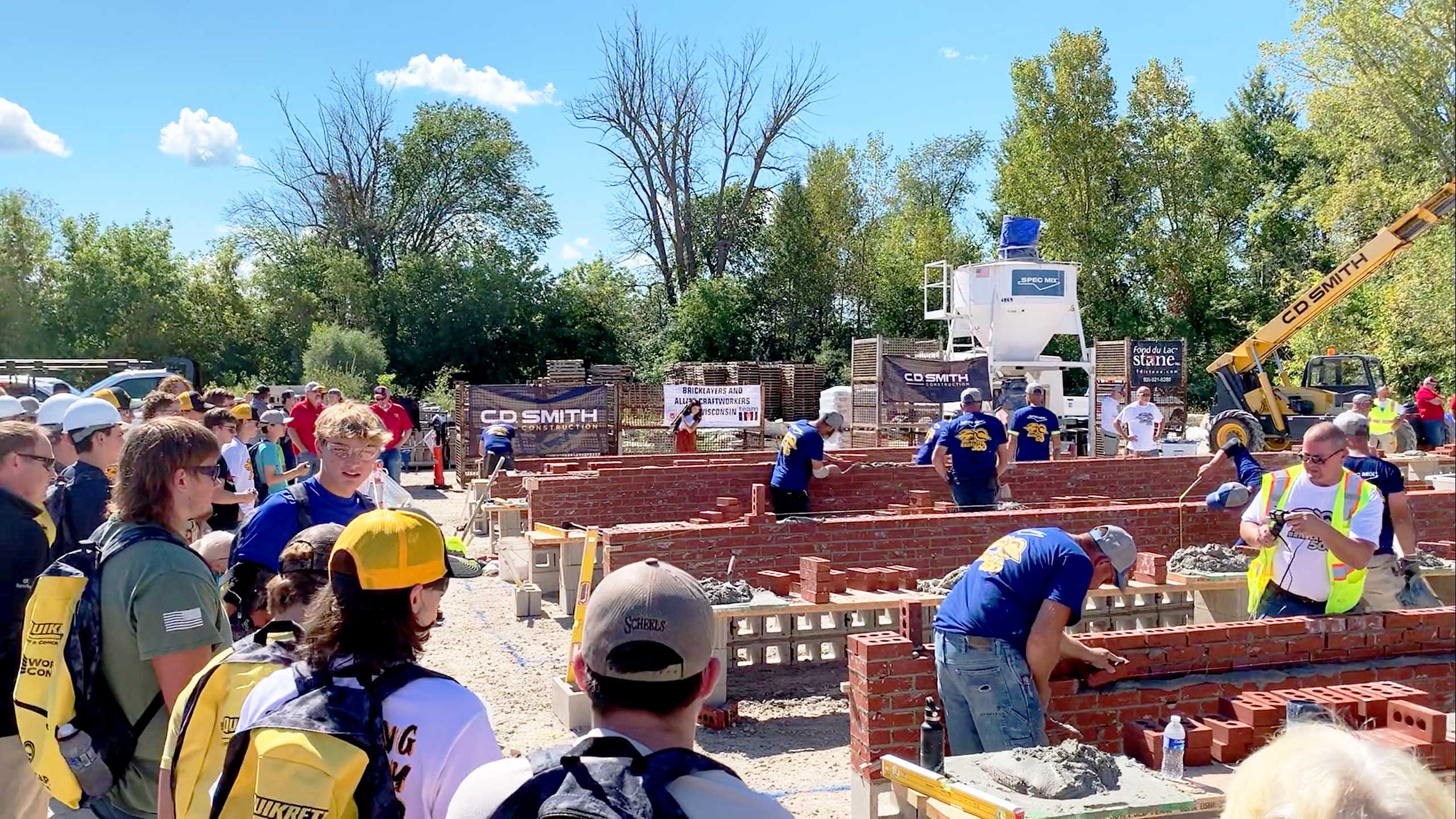 Two C.D. Smith Masonry Construction Teams competed in the 2021 SPEC MIX BRICKLAYER 500 Regional Series at Fond du Lac Stone 