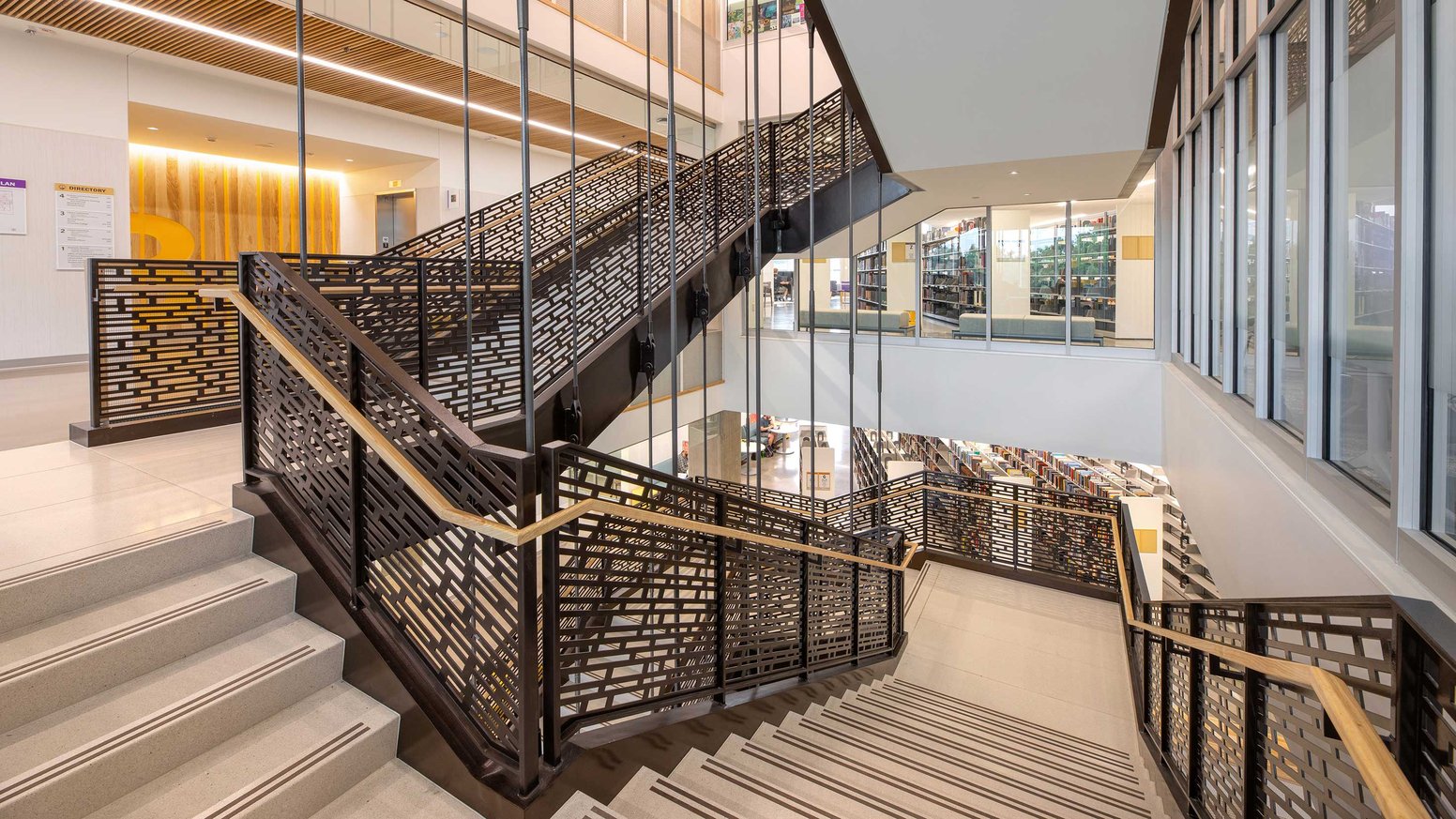Grand Staircase inside UW Stevens Point Library