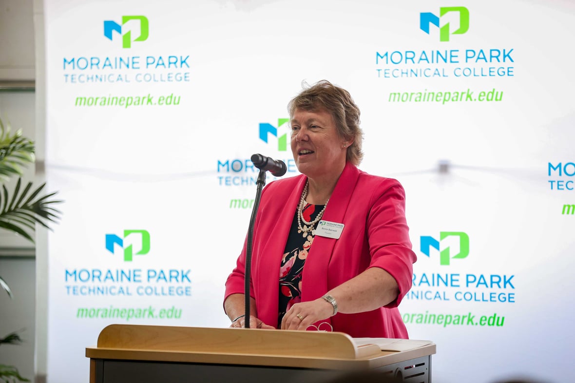 President speaking at Moraine Park Technical College Groundbreaking