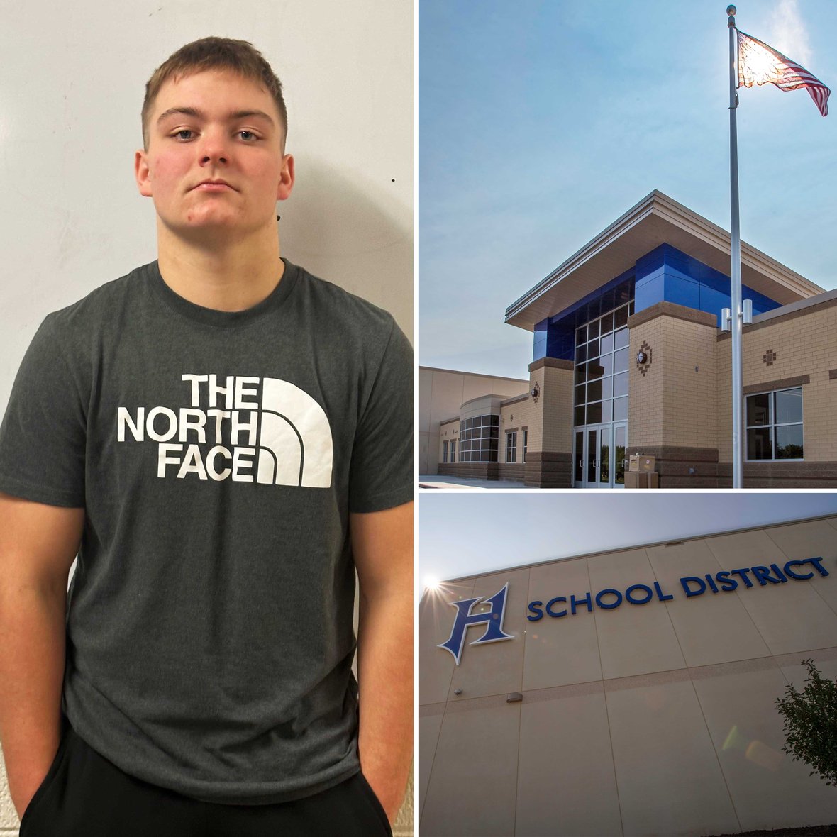 Youth apprentice Ayden Keuler working at Hilbert High School addition and renovation project with CD Smith Construction