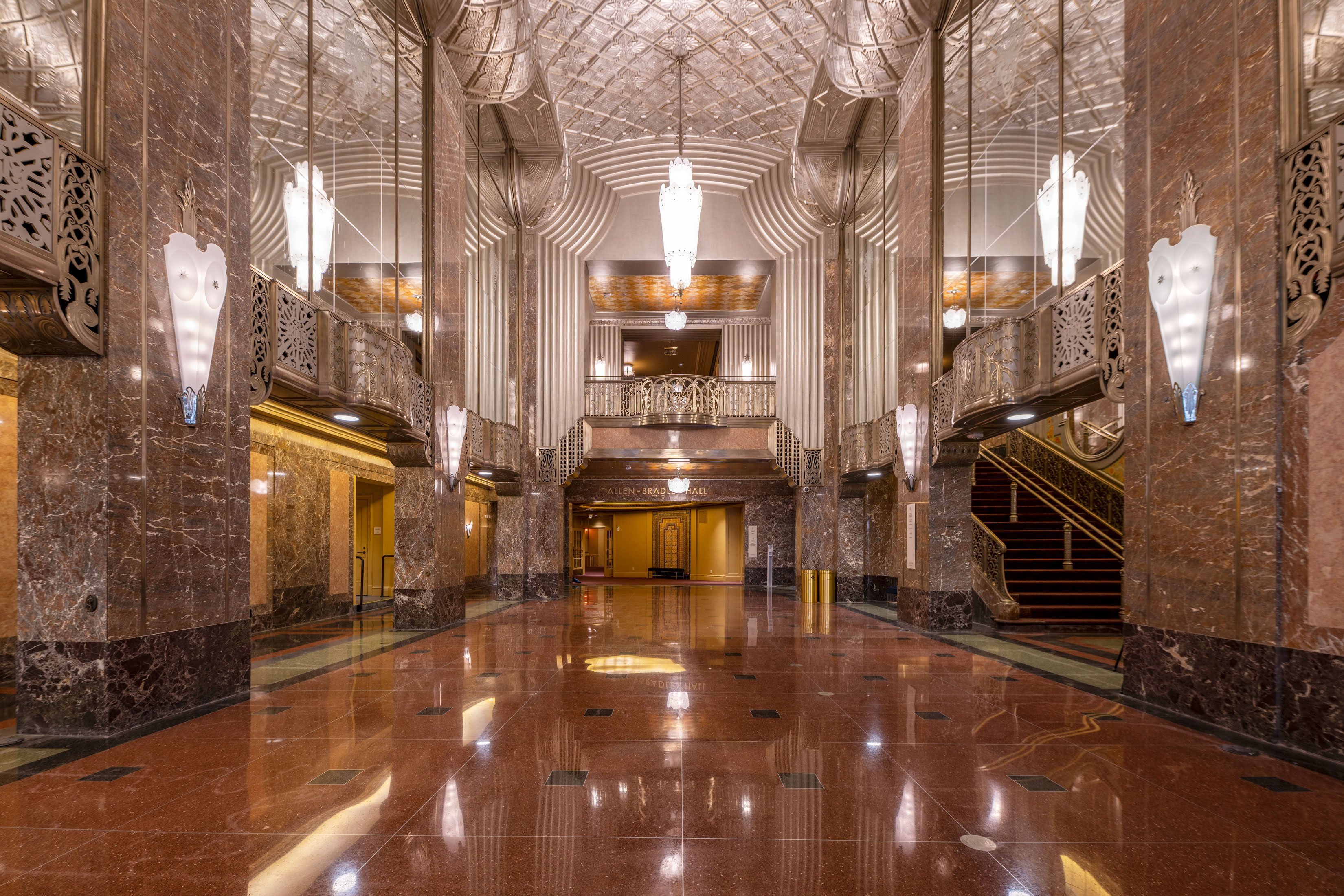 Bradley Symphony Center historic grand lobby of Milwaukee Symphony Orchestra