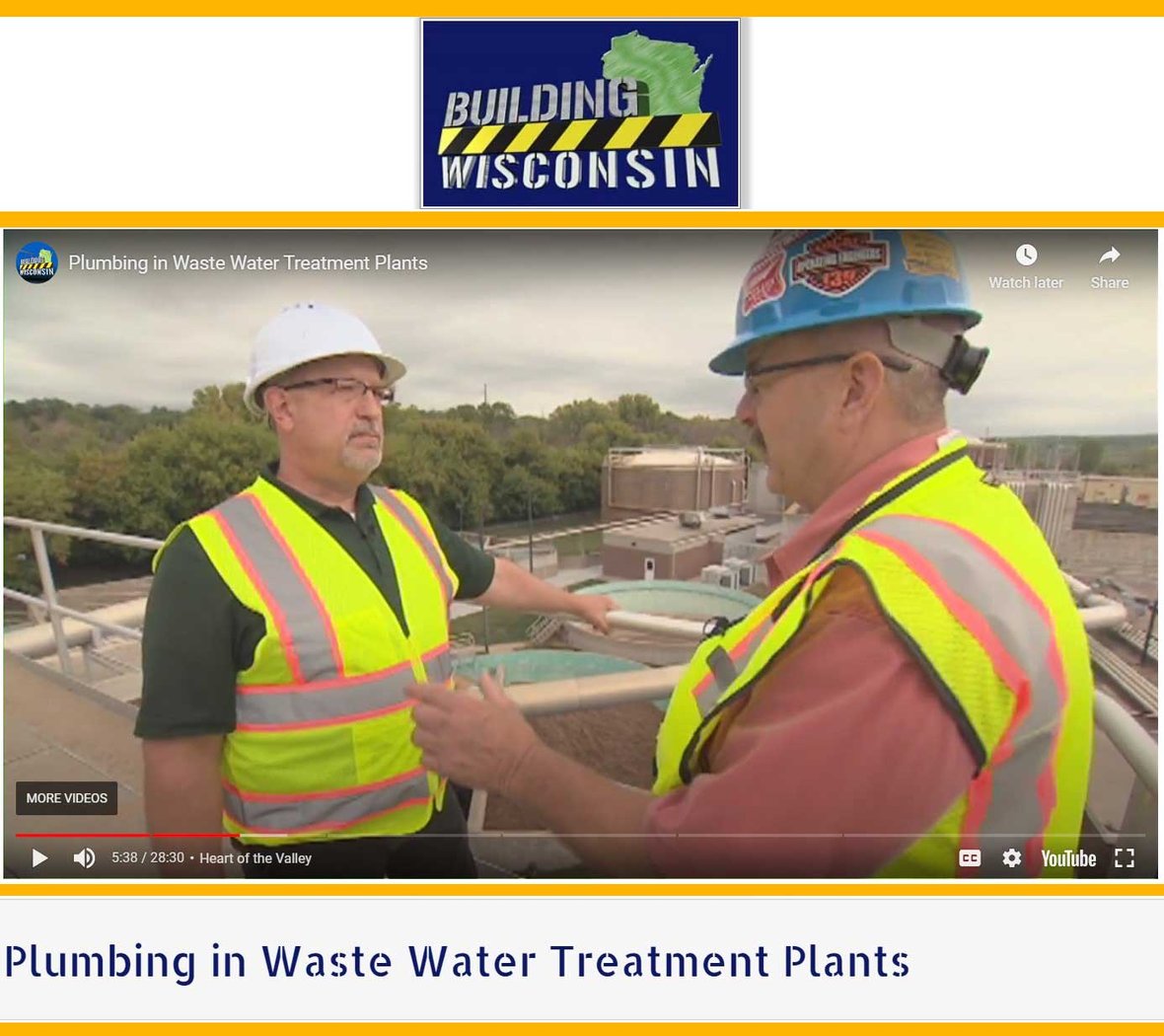 Tradespeople interviewing at CD Smith Construction Jobsite project for Building Wisconsin TV Episode