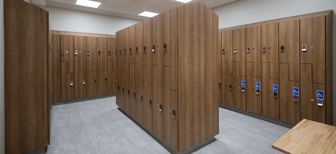 C.D. Smith Construction Manager modern healthcare architecture building project SSM Health Beaver Dam Clinic locker room design