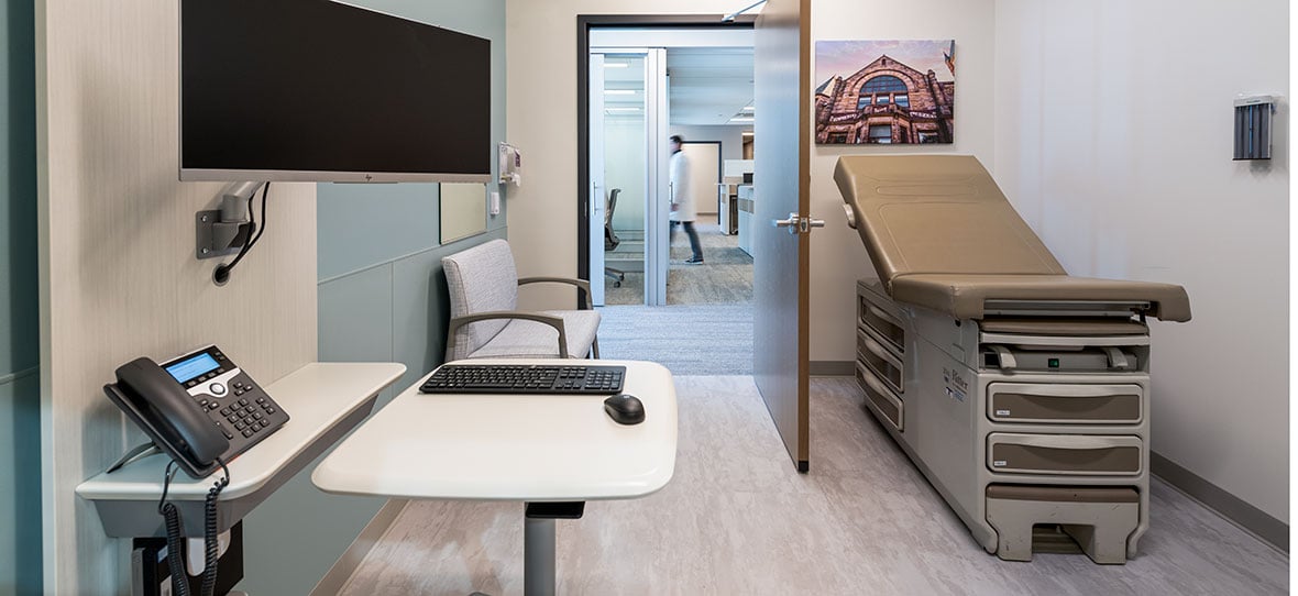 C.D. Smith Construction Manager modern healthcare architecture building project SSM Health Beaver Dam Clinic exam room design