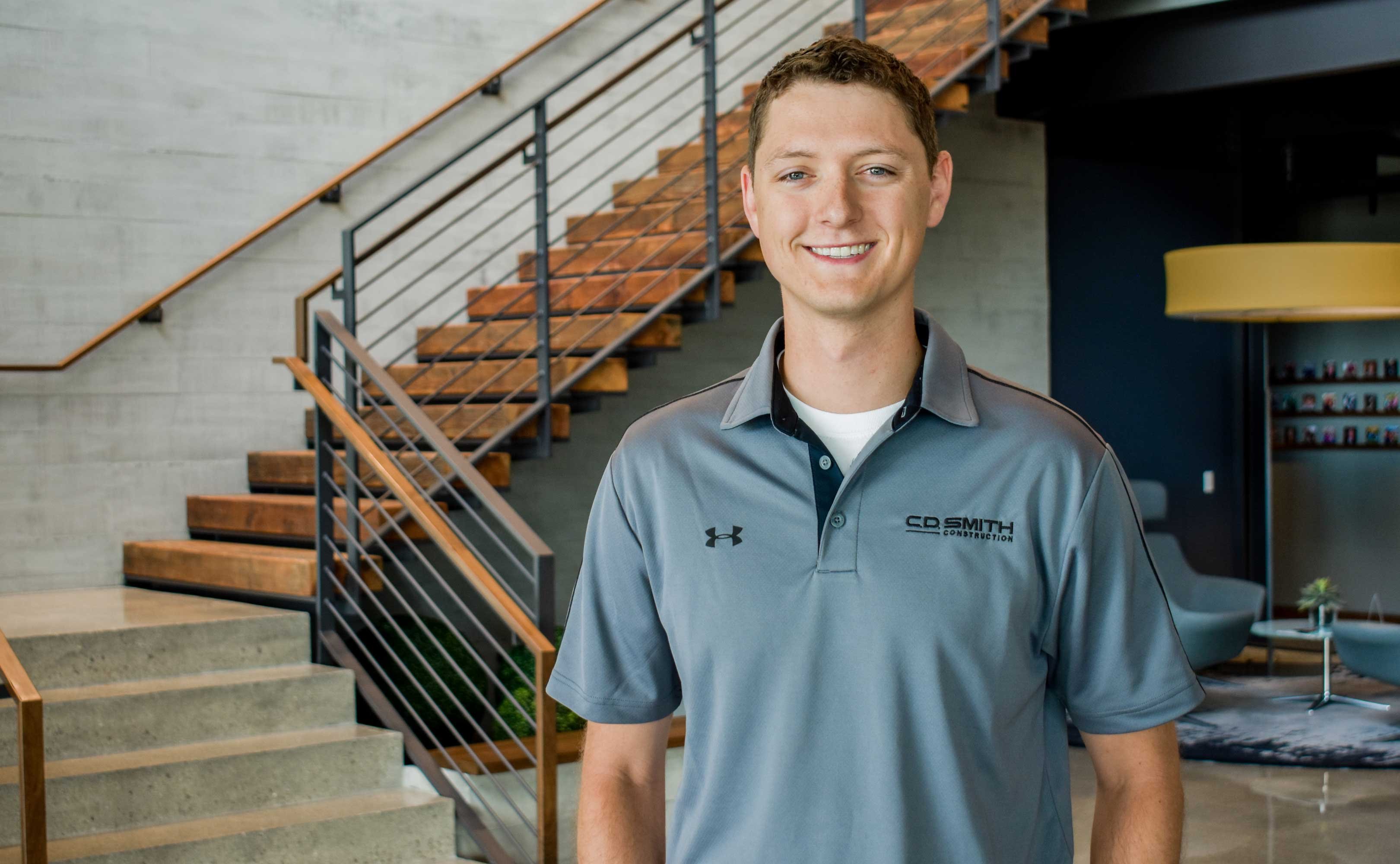 C.D. Smith Construction Project Manager Logan Krull at the Corporate Office in Fond du Lac