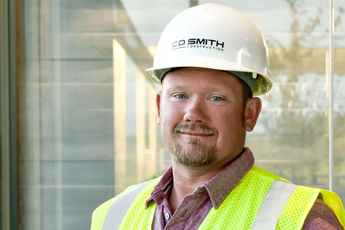 C.D. Smith Construction Safety Representative & Laborer Adam Kemnitz Commercial Trades Construction Project Jobsite Safety
