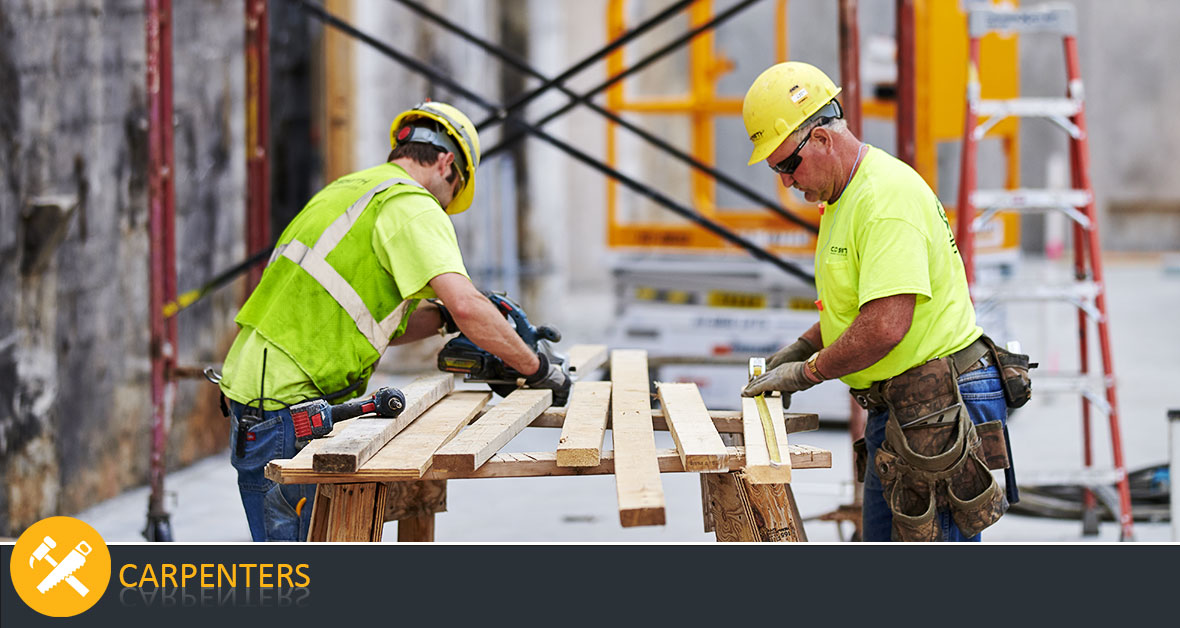 Carpenters engaged in a construction project