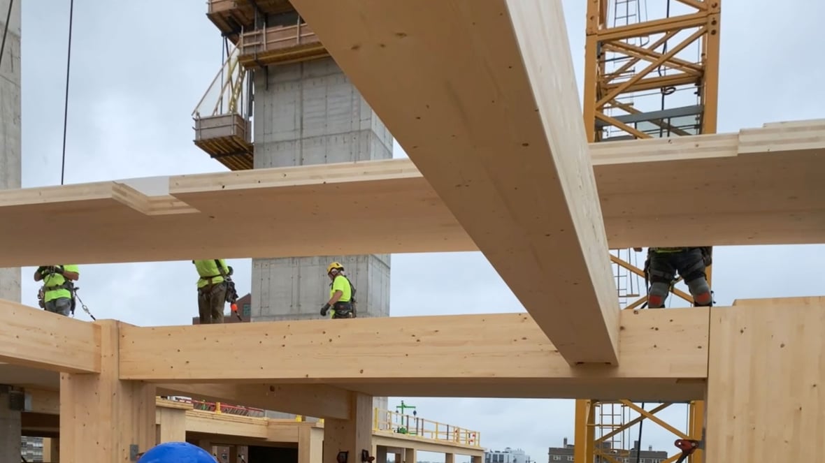 C.D. Smith building mass timber construction for Ascent world's tallest timber tower in Milwaukee