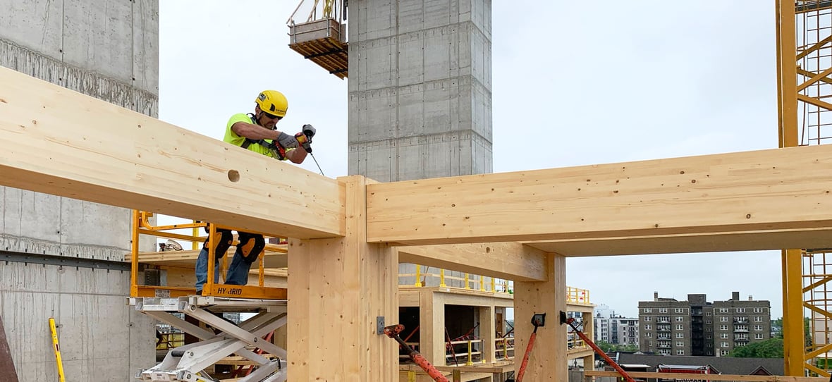 C.D. Smith building mass timber construction for Ascent world's tallest timber tower in Milwaukee