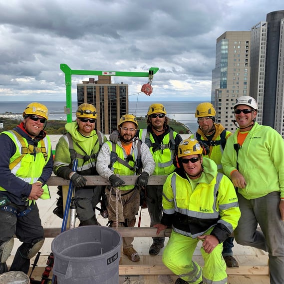 CD Smith Carpenter team building mass timber Ascent tower in Milwaukee Wisconsin