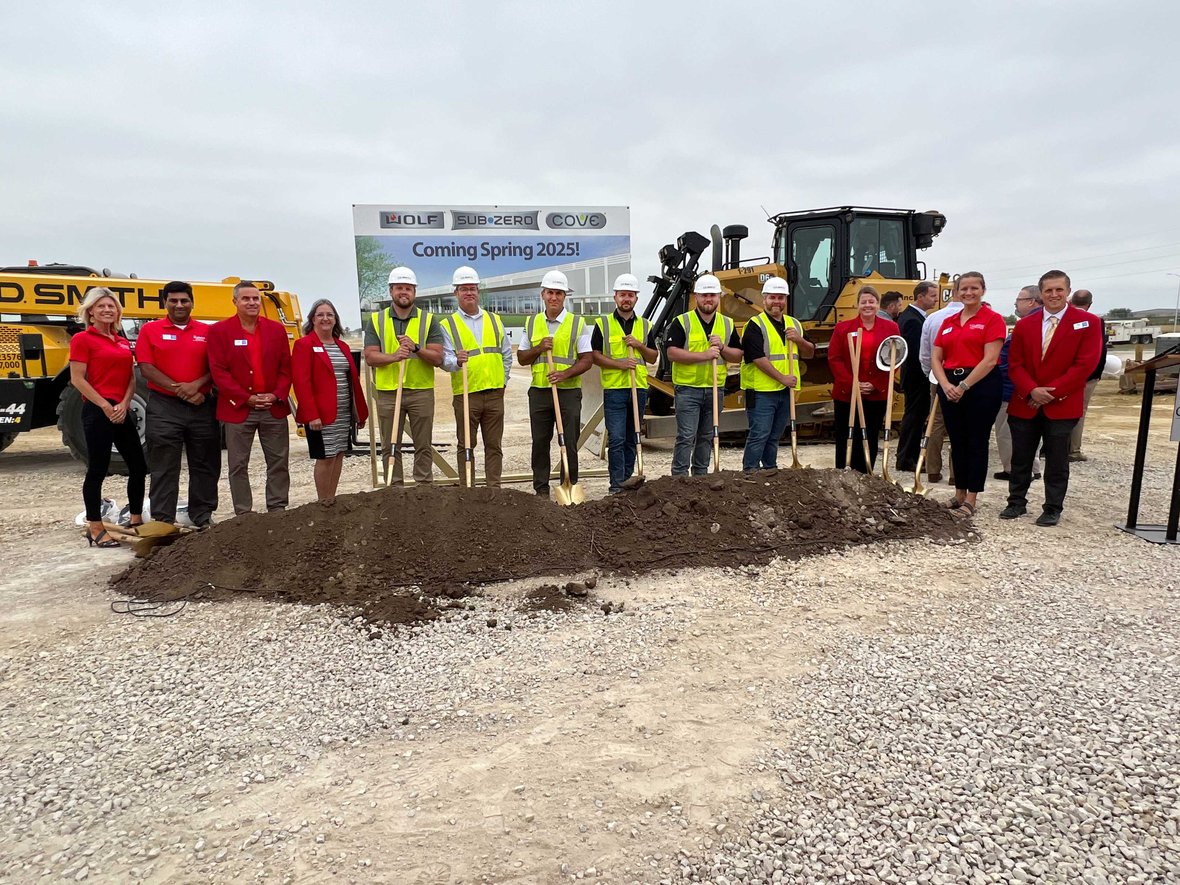 CD Smith Construction Team with Shovels at Sub-Zero Manufacturing Facility Building Project Groundbreaking