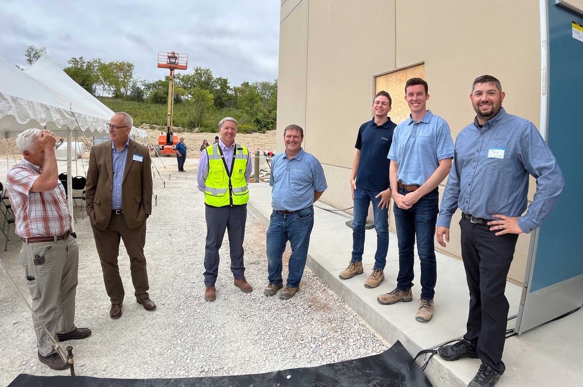 Construction project team at Waukesha Water Utility project ribbon cutting celebration