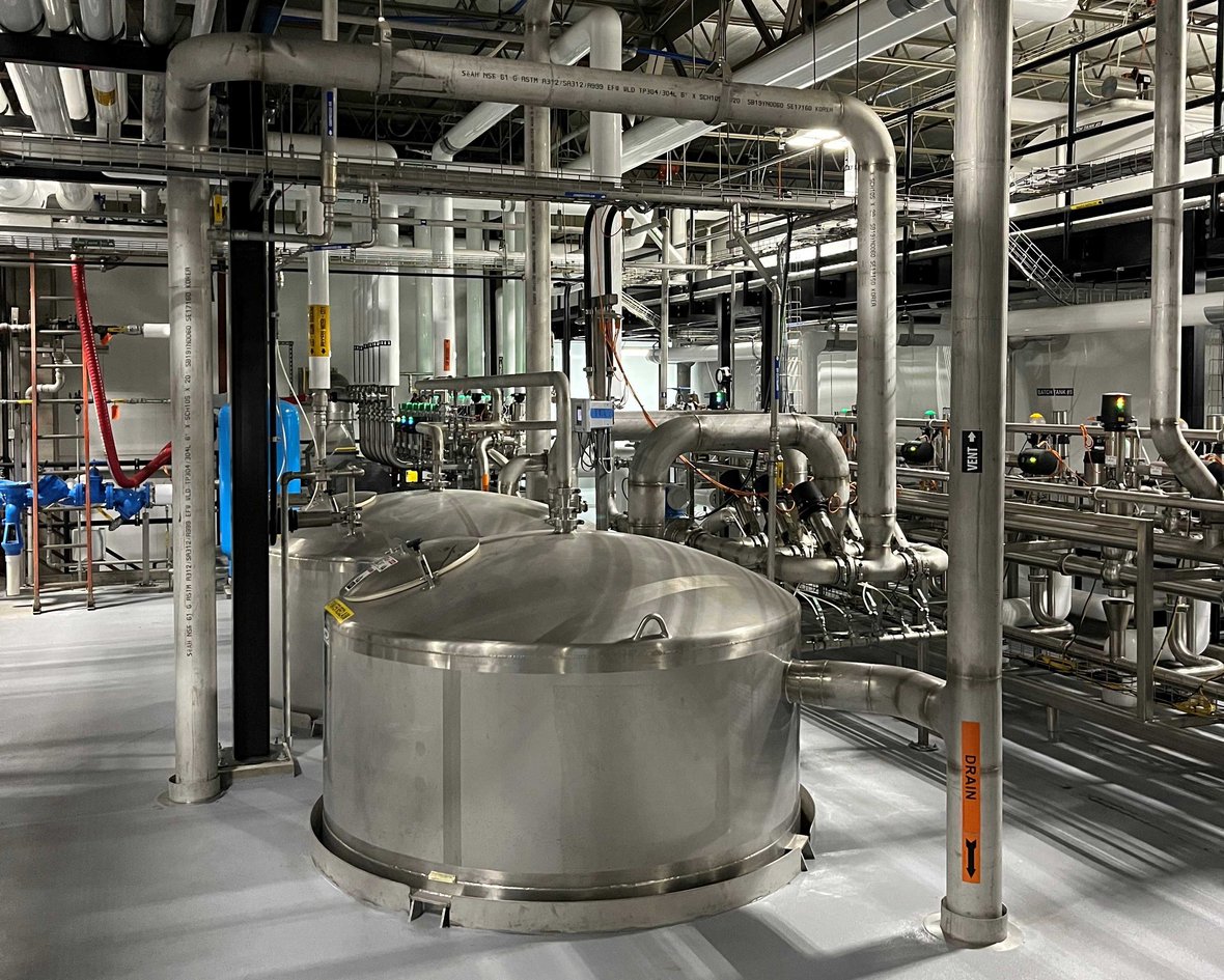 Distillery vats at City Brewery Company in Lac Crosse Wisconsin installed for completed CD Smith Construction build