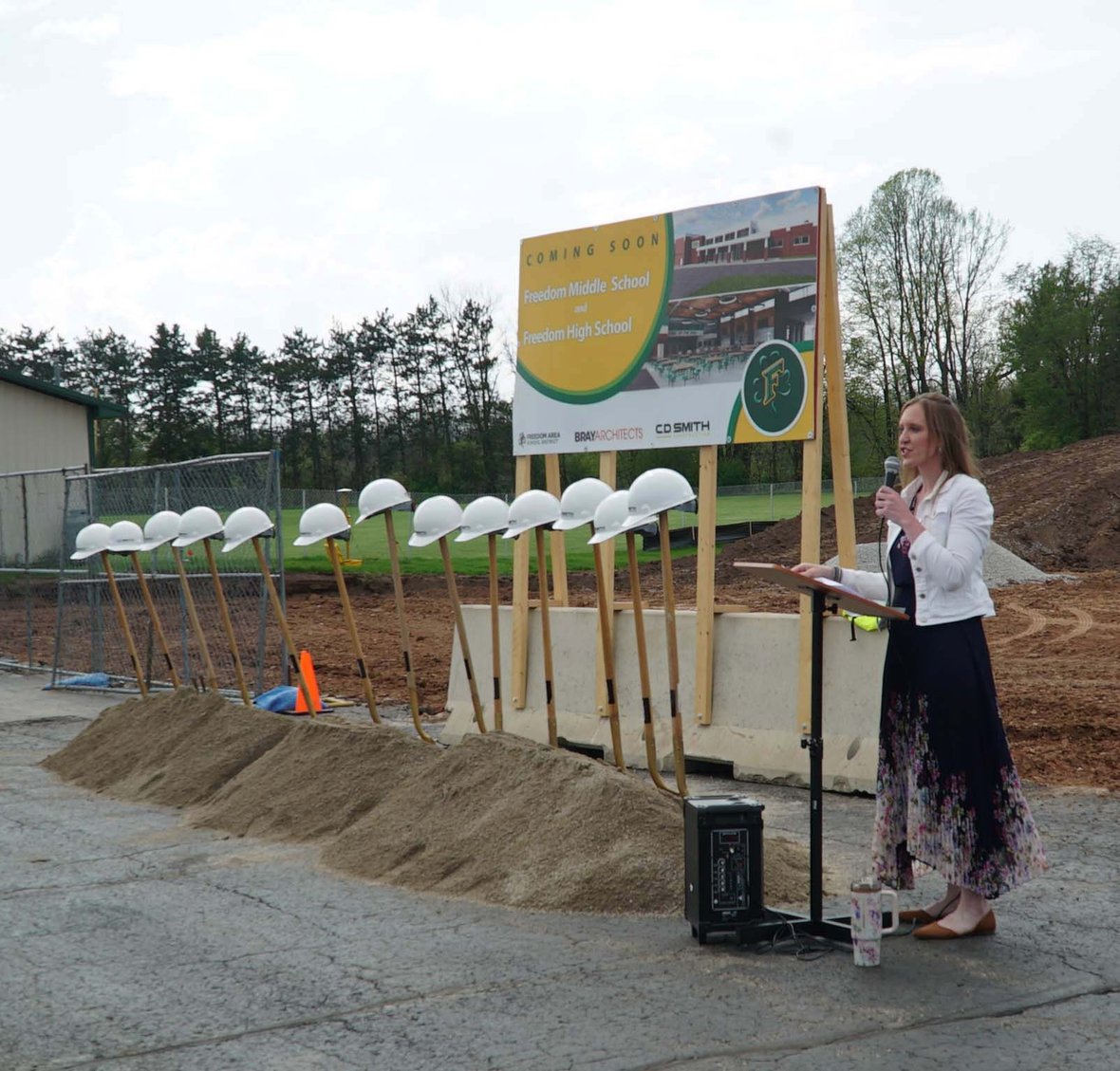 District Administrator Jill Mussett speaks about the impact of the capital improvement project.