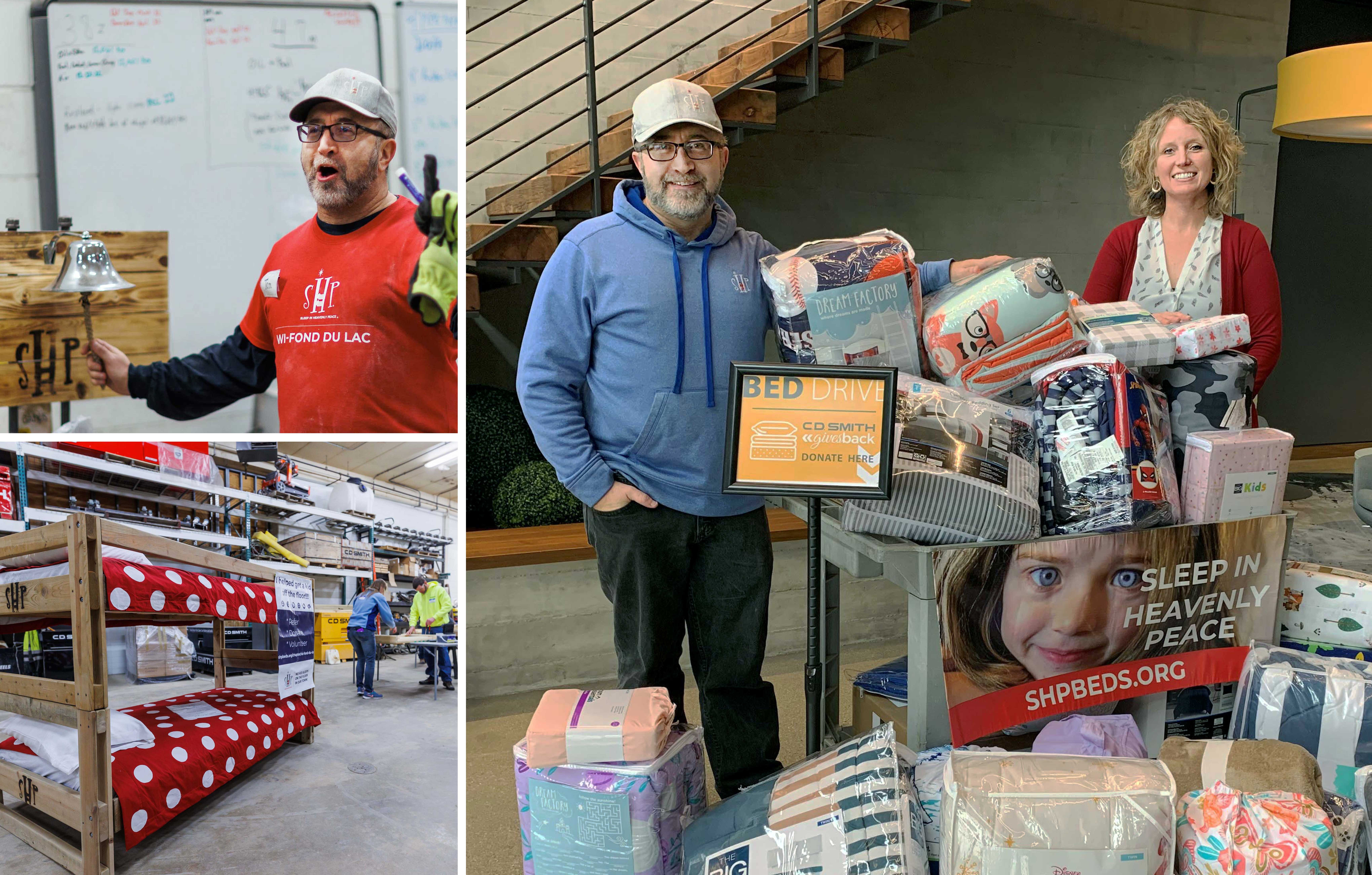 C.D. Smith Construction & Sleep in Heavenly Peace Bed Build Event and Bedding Donation