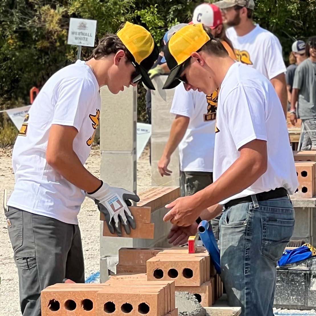Gavin Steger son for CD Smith Construction mason competes at JR Bricklayer 500 in Fond du Lac Wisconsin