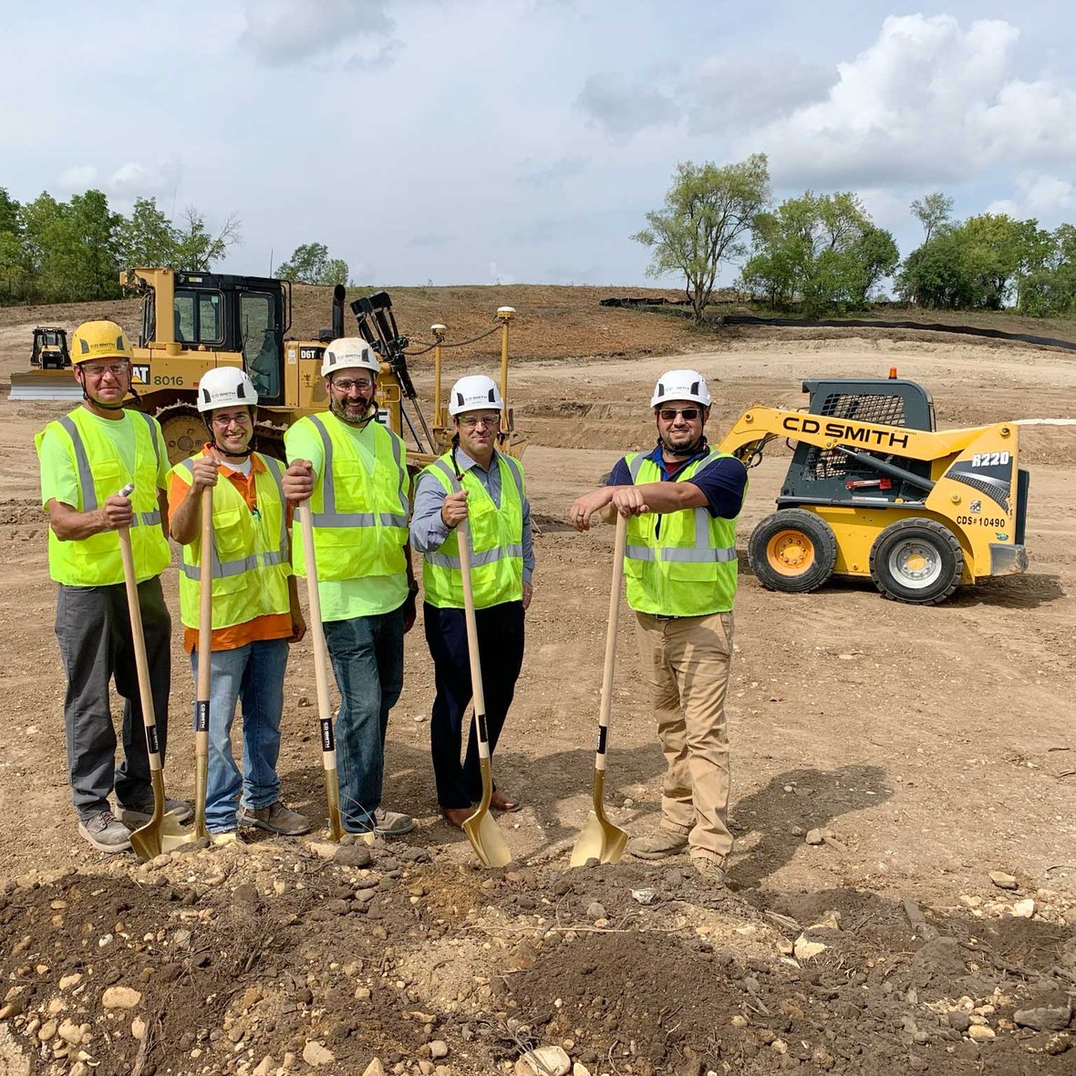 C.D. Smith Construction crew with shovels at groundbreaking event