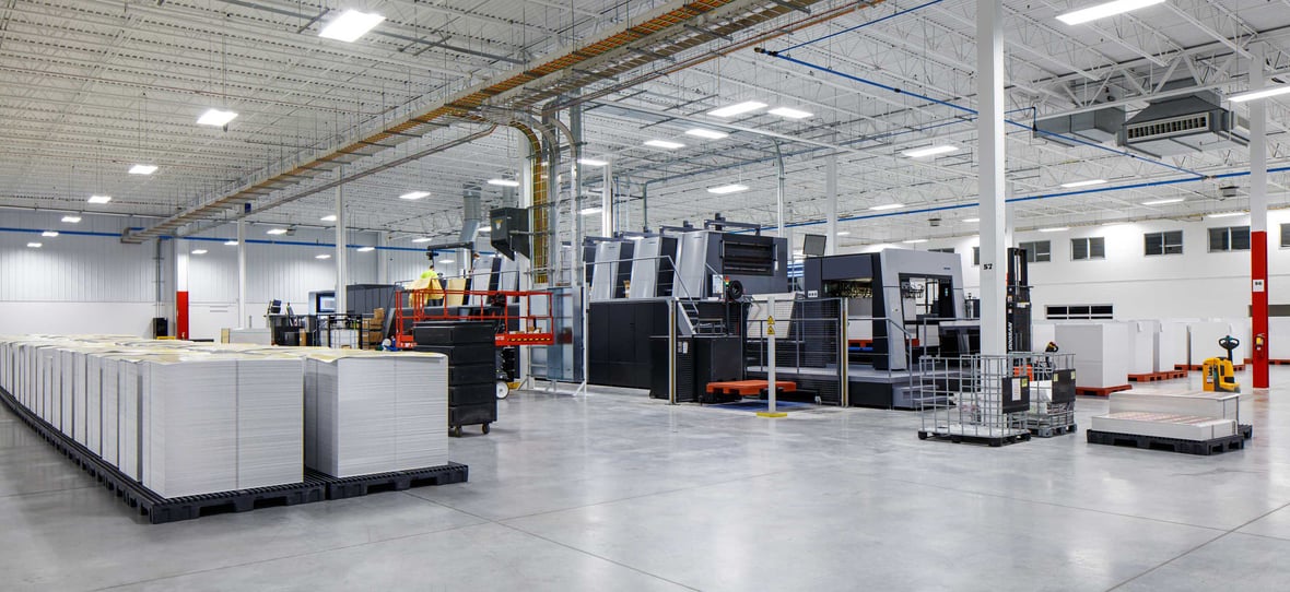 Green Bay Packaging Folding Carton Facility Industrial Interior in De Pere Wisconsin built by CD Smith Construction 
