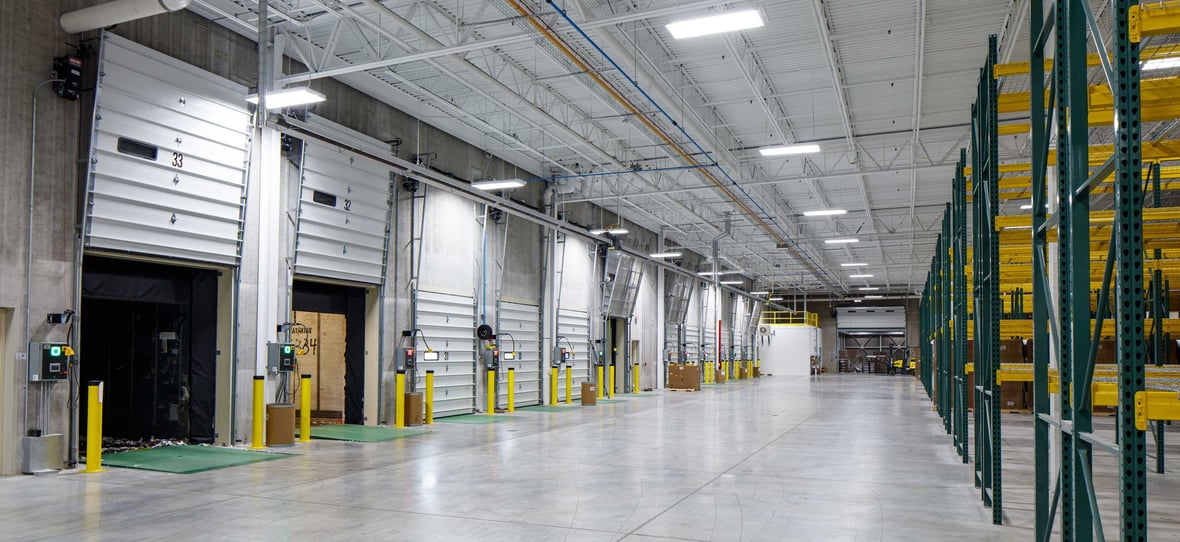 Green Bay Packaging Folding Carton Facility Industrial Interior with loading dock garages in De Pere Wisconsin built by CD Smith Construction 