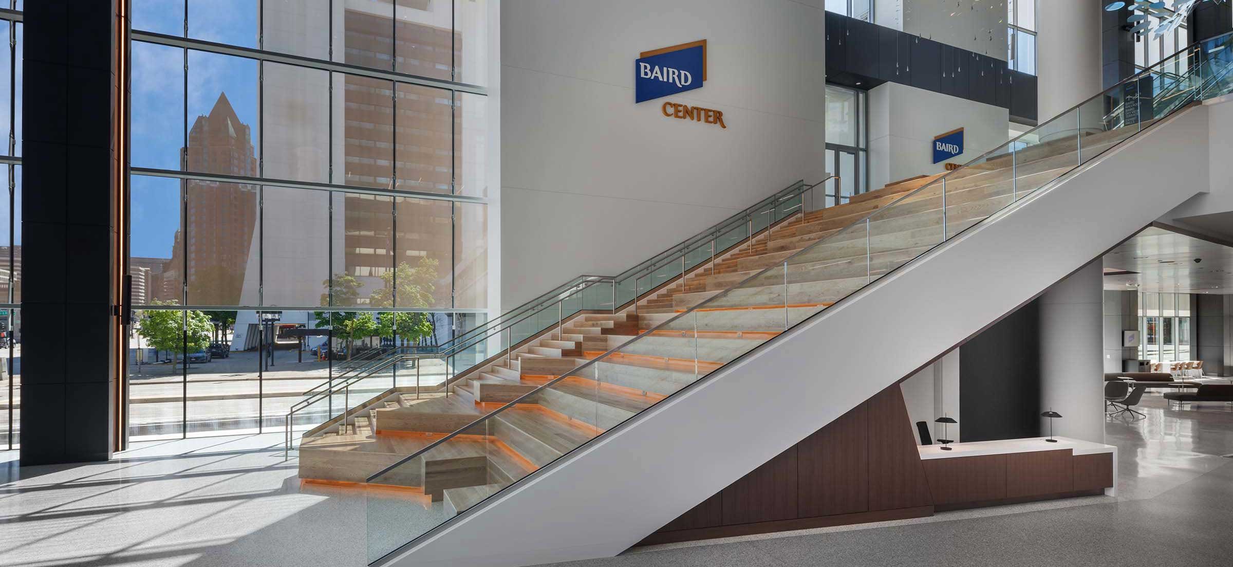 Baird Center north entrance interior glass entrance in Milwaukee Wisconsin CD Smith Construction completed project photo
