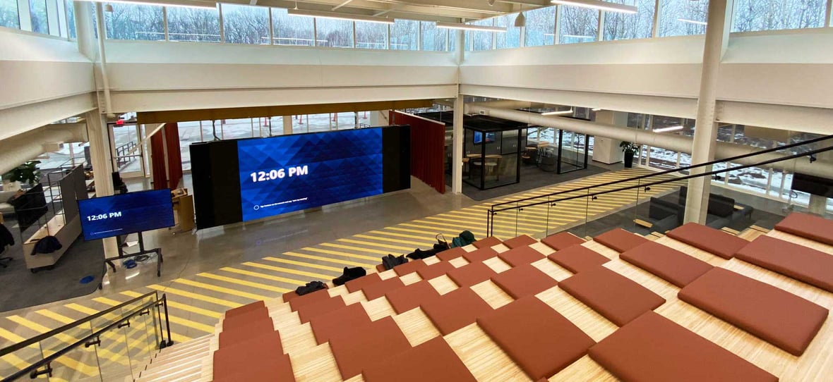04 Schneider National The Grove Innovation Center corporate office interior staircase completed construction by CD Smith