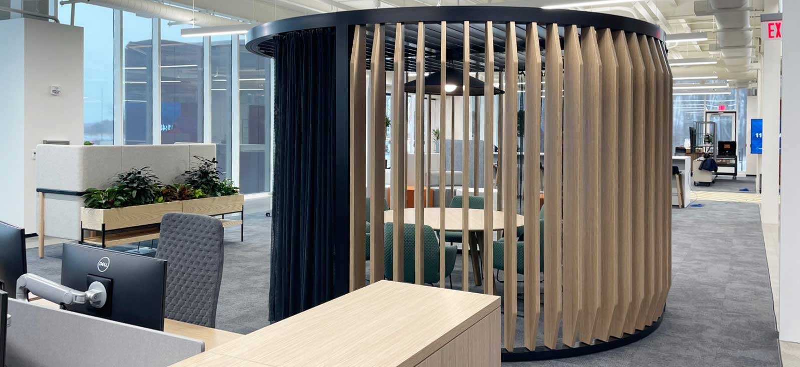 Schneider National The Grove Innovation Center corporate office interior collaboration workstation completed construction by CD Smith